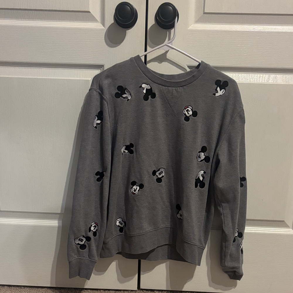 Disney Store Japan Gray Mickey Mouse Crew Neck Sweater